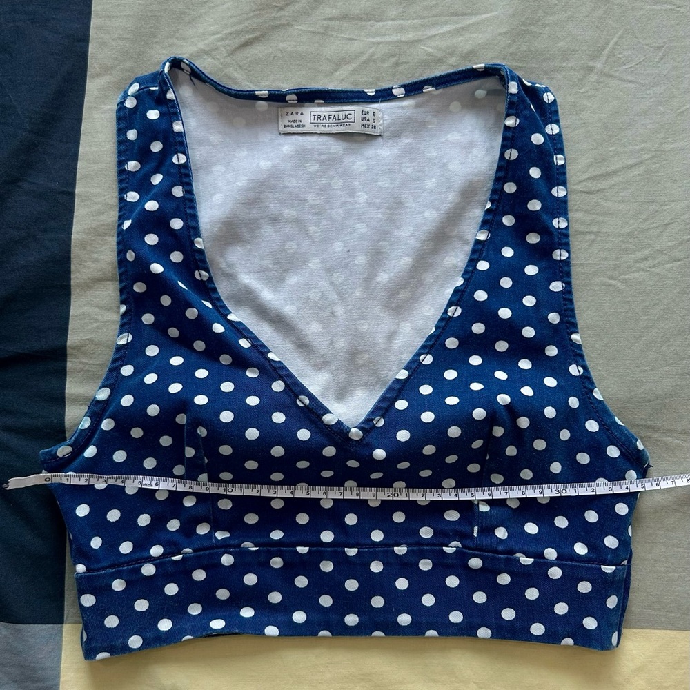 Zara Blue Polka Dot Crop Top